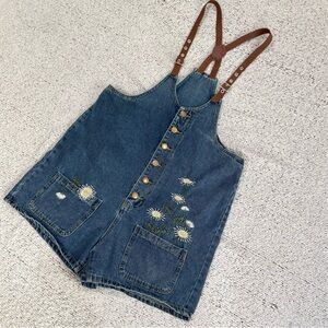 Romwe Denim Overall Romper US 8-10